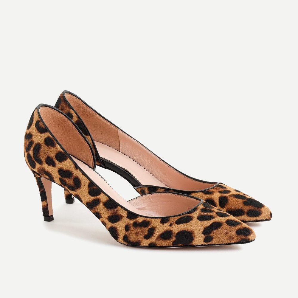 J.CREW Colette d'Orsay Pumps Leopard Calf Hair 9.5